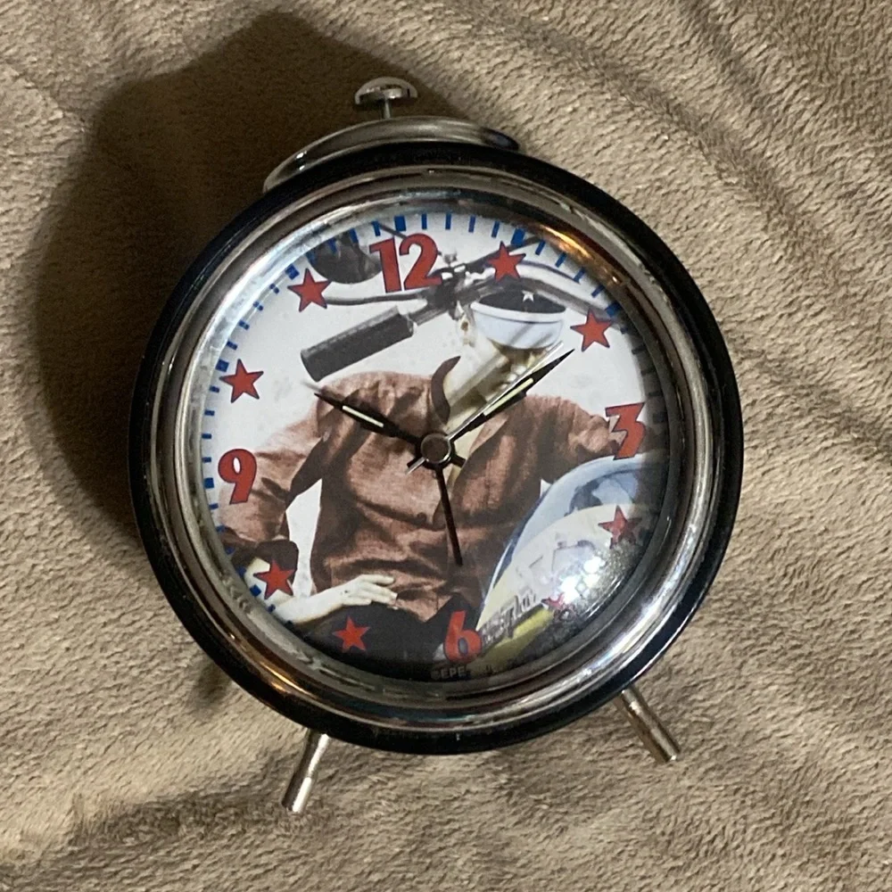 Elvis Presley Vintage Alarm Clock Metal Retro VGC - Collector Item